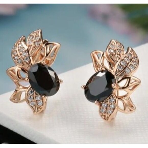 18k Gold Plated Simulated Diamond Zircon Drop Earrings - Picture 2 of 5